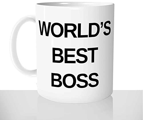 Mug-Cadeau World's Best Boss - Tasse Idée Cadeau Original Patron Patronne Collègue - Offrir Anniversaire Noël