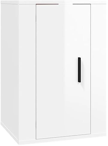 vidaXL TV Wandschrank Hängeschrank TV Schrank Möbel HiFi-Schrank Hängend Wohnzimmer Nachtschrank Nachttisch Schlafzimmer Hochglanz-Weiß 40x34,5x60cm