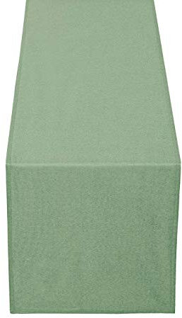 Leinen Optik Tischläufer Läufer Eckig 40 x 140 cm Hellgrün / Grün Abwaschbar Wasserabweisend Fleckschutz Pflegeleicht mit Saumrand