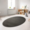 CARPETIA Teppich Shaggy Hochflorteppich waschbar rutschfest grau anthrazit Größe 140x200 cm Oval