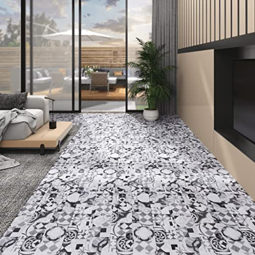 VACARX PVC Bodenbelag Dielen 4,46m 3mm Selbstklebend Grau Muster Artikelfarbe Grau Muster