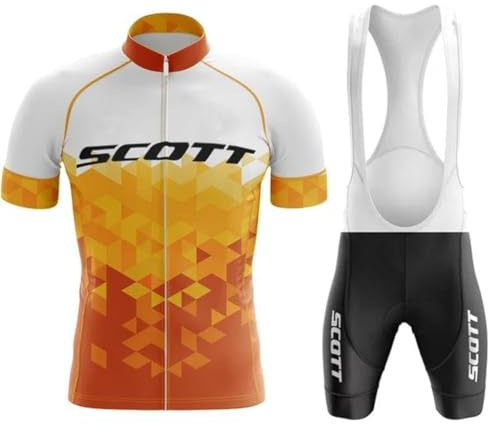 Moxilyn Fahrradtrikot Kurzarm Set für Herren Radtrikot T Shirt Radsport Radtrikot Set Fahrrad Trikot Kurzarm+Radhose mit 4D Gel,Ursprüngliche Gaze Radjacke und Radhose,MTB Radtrikot