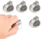 4Pcs Gas Stove Knob,Durable Metal Switch Control Stove Adaptors Knobs,Cooker Replacement Knobs,Oven Switch Cooking Control Knobs for Kitchen Cooktop, Gas Stove Precise Temperature Control(Silver)