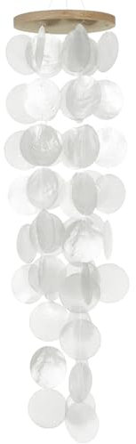 Capiz Shell Windspiel Outdoor, Weiß