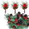 Künstliche Kiefernzweige Klein, HAOYUNLAI 20 Stück Tannenzweige mit Roten Beeren und Tannenzapfen, Weihnachtsdeko zum Basteln Zweige mit Weihnachtsbeeren für Adventskranz Tischdeko DIY Wand Tür Deko