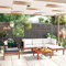 Willood 6-TLG. Gartenmöbel Set Garten Terrasse Balkonmöbel Sofa Bank Gartenset Sitzgarnitur Mittelsofa Ecksofa Garten Lounge Set mit Kissen Cremeweiß Massivholz Akazie