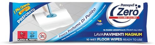 Panni Lavapavimenti Umidificati Magnum Pre-Forato (100 Panni) - Salviette Igienizzanti per Pulizie di Casa, 40x60 cm, Pronti all'Uso - 10 Confezioni da 10 Panni Umidificati
