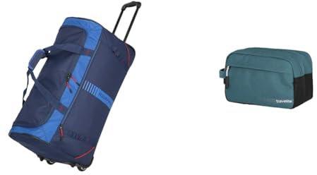 travelite 2-Rad Trolley Größe L, Gepäck Serie Basics Active & Handgepäck Kosmetiktasche, Gepäck Serie Kick Off: Praktische Kulturtasche für Urlaub und Sport, 26 cm, 5 Liter