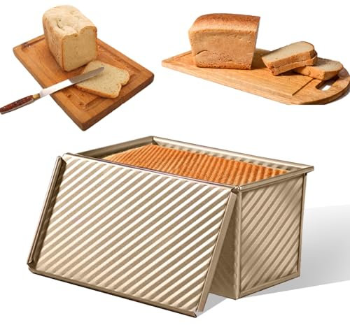 Aohcae Moule à pain, avec couvercle, en acier inoxydable, 550 g, pour tartes, pâtisseries