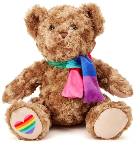 Zappi Co Jimmy the Pride Bear - Rainbow Plush Toy Pal LGBTQ+ - Soft, Cuddly, 100% Recycled - Celebrate Diversity Inclusion