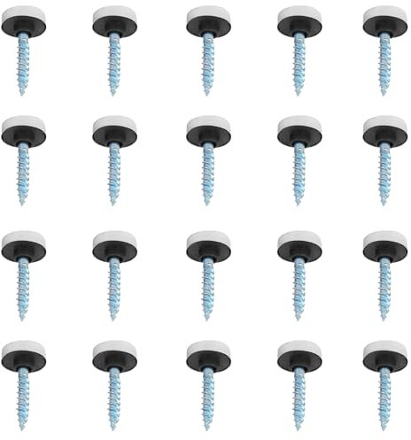 20 Sets Mirror Screws with Caps 30mm Mirror Screws Stainless Steel Decorative Cap Covers for Bath Plates Tables Wardrobes