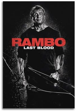 nshdahns Rambo Poster Last Blood, Vintage-Kunst, Raumdekoration, ästhetisches Schlafzimmer-Poster für Schlafzimmer, 30 x 45 cm, ungerahmter Stil