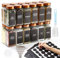 Gewürzgläser Eckig Set,24×120ml Gewürzbehälter Glas,Gewürzdosen mit 300 Etiketten,Gewürzgläser mit Streueinsatz,für Küche Gewürze Aufbewahrung,Gewürzregal,Schublade(kupferbraun)