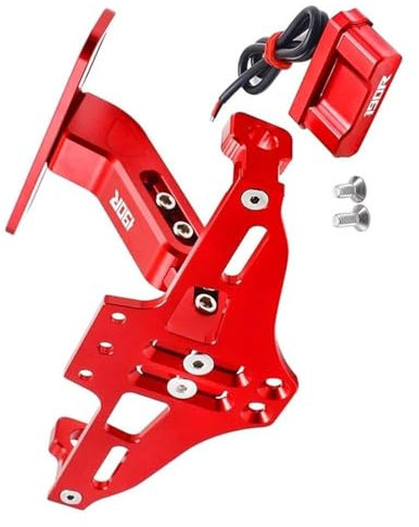 MAKUTU License protector Bracket For H-ONDA CB190R CB190 R 2015-2023 2022 2021 2020 2019 2018 2017 2016 Motorcycle License Plate Holder Number Plate Frame Light Bracket(Black- Silver)