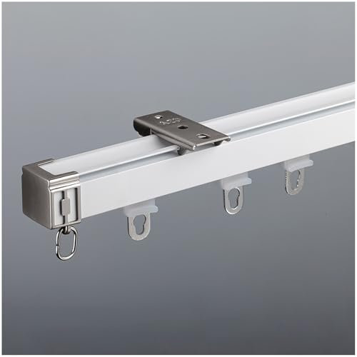 Gardinenschiene 1 läufig, Schiebegardinen schiene, Vorhangschiene Deckenmontage, Komplettset mit Zubehör, für Vorhänge Wohnmobil-Vorhangschiene Raumteiler Duschvorhang(2m/6.56FT(2 * 1m))