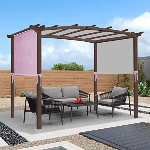 Waterproof Pergola Cover with 4 Fixation Straps Curved Structure Shade Canopy for Gazebo Universal Replacement Cover for Outdoor Pergola Pink 3×2.4m