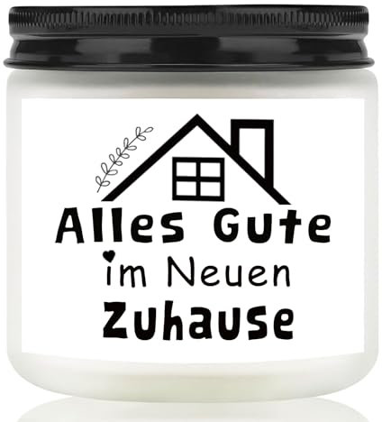 Scentoria Einzugsgeschenke Wohnung, Einweihungsgeschenk Duftkerze im Glas, Einweihungsgeschenk Haus, Geschenk zum Einzug, Alles Gute im Neuen Zuhause, Neues Haus Geschenk (Lavendel)2