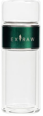Extraw 300ml Glas Teeflasche mit Sieb – Doppelwandige Isolierflasche für Heiße & Kalte Getränke | Auslaufsichere Thermosflasche mit Edelstahl-Deckel & Teesieb | BPA-freies Borosilikatglas (Grün)