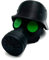 VPOUERY Tappo per gancio di traino, maschera antigas divertente, copertura protettiva impermeabile e antipolvere, accessorio decorativo per barra di traino, verde