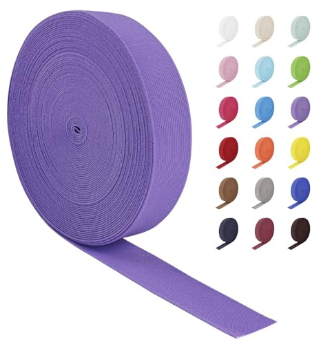 LEREATI Lila Gummiband 30mm Breit 16m Gummiband Nähen Dick Elastisches Band zum Nähen Gummizugband Wäschegummi, Breite Gummibänder zum Nähen Hosenbund, Kleidung, Vorhang, DIY Handwerk