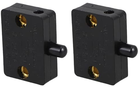2 Stück Schranktür Lichtschalter 1a 250v Berührungsempfindlich Schwarz | Schubladenfronten und Schuhschränke, Lochdurchmesser 10mm, 1no Plus 1nc, PC Kupferbeschichtung