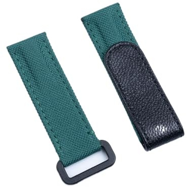 Generisch YGUK0J Verstellbares Armband Aus Nylongewebe Und Leder, 20 Mm Bis 21 Mm, Kompatibel Mit Rolex-Armband(Green,21mm)