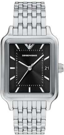 Emporio Armani Herren 36MM Silberfarbene Edelstahl Uhr, AR11755
