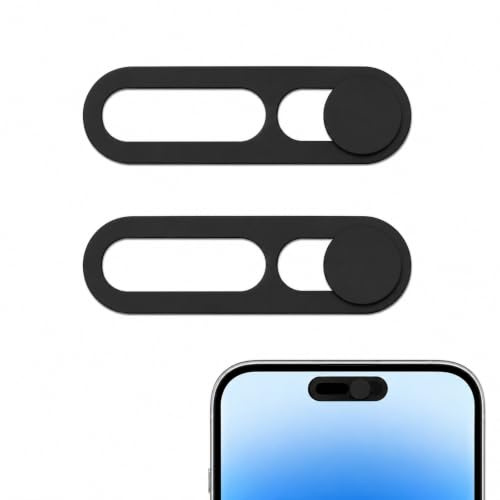 Parspetil 2 Pack Front Camera Cover Slide, Ultra Thin Phone Camera Cover for iPhone 17 17 Pro Max 16 15 14,Privacy Protection Sliding Lens Cover for Smartphone Front Camera (Black)