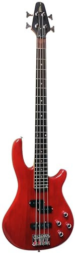 BASSO ELETTRICO ROSSO - BASSI ELETTRICA ROSSO A 4 CORDE - MSA LONG SCALE JB