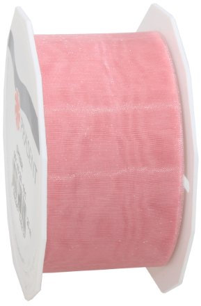 Präsent C.E. Pattberg Sheer Organzaband Hellrosa, 25 m Geschenkband zum Einpacken von Geschenken, 40 mm Breite, Zubehör zum Dekorieren & Basteln, Dekoband
