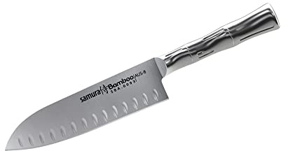 Samura Bamboo Kleines Santoku. Kullenschliff, 137 mm