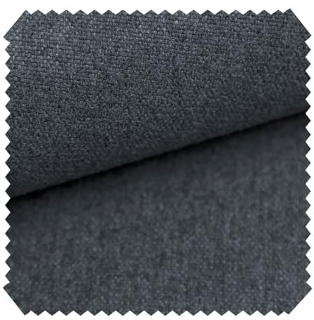 novely® MALCHIN - Flauschiger Polsterstoff im Leinenlook - Robuster Möbelstoff - Pflegeleichte Meterware 1lfm | Farbe: 08 Anthrazit