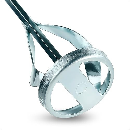 BILBAU Paint Stirrer Paddle Mixer for Hand Drill, 60mm x 350mm, Galvanized Steel HEX Paint Mixer for Drill, Small Drill Plaster Mixer, Mixing Paddle for Paint, Plaster, Jointing Compound, Varnish