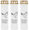 HS Candle Grabkerze - 3er Pack - (Weiß) Grablicht ca. 7 Tage Brenndauer je Kerze - Motiv: Taube