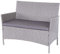 Mendler Poly-Rattan Gartenbank Halden, Sitzbank Bank - grau, Kissen anthrazit