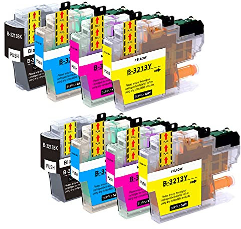 Supply Guy LC-3213 Druckerpatronen kompatibel mit Brother LC-3213VAL LC-3211 Patronen passend für DCP-J572DW DCP-J772DW DCP-J774DW MFC-J497DW MFC-J491DW MFC-J890DW Multipack 8 Tintenpatronen