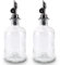 Lifestyle Lover Zuckerstreuer, Glas 350ml Flasche, Dosierer aus Edelstahl, ideal für weißer/brauner Zucker, Kakao (Blanko 2er)