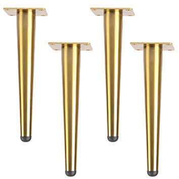 4 Pieds de Meubles Pieds de table droits coniques en Métal Pieds de Support Pieds de Canapé Pieds d'armoire Pieds de,Convient à toutes sortes de meubles DIY,d'or(20cm)