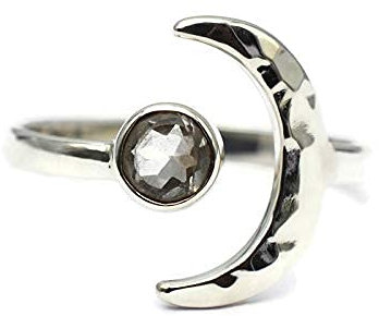 925 Sterlingsilber Klar Quarz Edelstein Ring Größe Verstellbar Ring Schmuck Meadows Crystalcraftindia