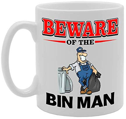 Coralgraph Inc MG4860 Beware of The Bin Man Novelty Gift Printed Tea Coffee Ceramic Mug