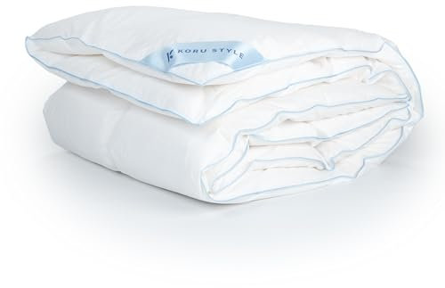Koru Style Premium Daunen Bettdecke 135x200 cm – 100% Daunen – leichte Sommerdecke 135x200 cm – Daunendecke – Made in Germany – Wärmeklasse 1 (leicht)