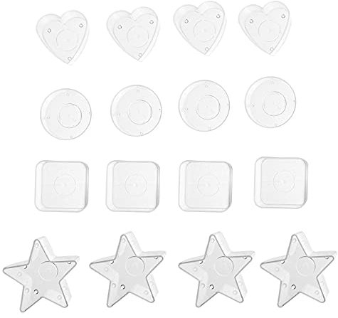 EXCEART Transparent Dose Sternform 16Pcs Teelicht Halter W?rme- Best?ndig Box für DIY Der (Mixed) Leere Kerzengläser