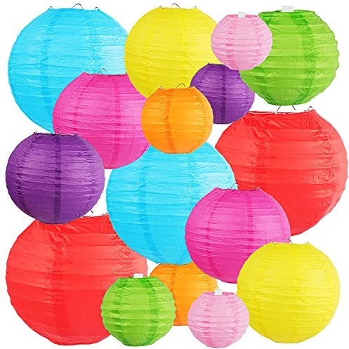 Bunte Papierlaternen, lampions Kinder Laterne, chinesische runde Laternen, Ballon, hängende Dekorationen für Geburtstag, Hochzeit, Babyparty, Heimdekoration, Decke, Partyzubehör