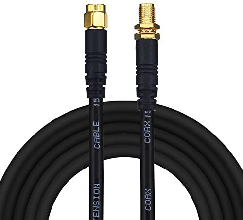 YILIANDUO SMA WiFi Antenna Cable 5M /16.4ft SMA Male to Female Molded Cable Low Loss RG58 Coaxial Cable for RF Radio/WiFi Antenna/GPS LTE Antenna Coax Cable (Not for TV)