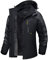 TACVASEN Donna Giacca di Transizione Calda Jacket Invernale Foderata Trekking Sci con Cerniera Impermeabile, Nero grigio, S