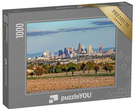 puzzleYOU: Puzzle 1000 Teile „Skyline von Frankfurt vor dem Taunus“ – aus der Puzzle-Kollektion Deutschland