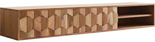 DELIFE TV-Board Fevo Akazie Natur 160 cm 2 Türen schwebend Lowboard