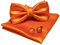 JEMYGINS Herren Fliege Orange5 Satin Fliege und Einstecktuch mit Manschettenknöpfe Sets