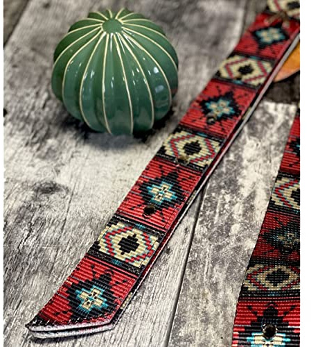 Schulz Equine Nylon Latigo and Off Billet Strap Set Red Aztec