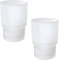 MLZYKYJZ Zahnbürstenhalter-Becher, 2 Stück Matt/Transparent Tumbler Zahnbürstenbecher Glas für an der Wand Befestigte Universal-Ersatz-Mundspülbecher Badzubehör (Matt), Standard, CFWL-0001